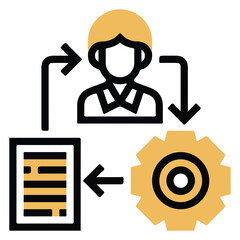 Process Setting Report Icon – Management and Data Flow Vector