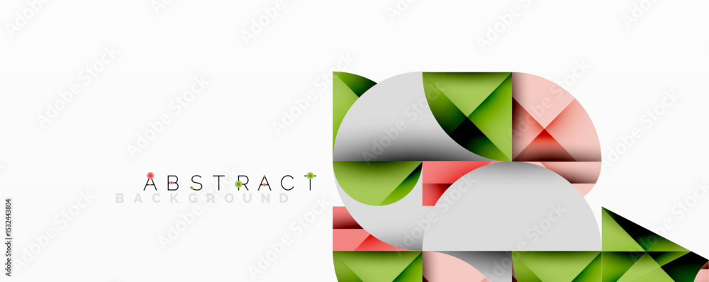 Poster modern abstract design. geometric shapes overlap, creating vibrant color gradients. clean white back