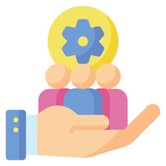 People Management Icon – Organization and Staff Coordination Vector