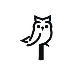 Black and white single owl