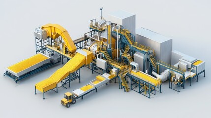 Obraz premium Industrial waste recycling plant