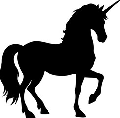 unicorn hand drawn silhouette vector illustration