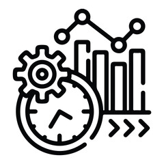 Time Analysis Icon – Data Review and Performance Monitoring Vector