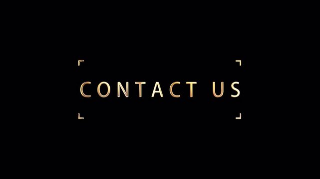 Animation text of Contact Us gold glitch text effect cinematic title abstract  backgroud. promote advertising concept isolate using QuickTime Alpha Channel proress 444