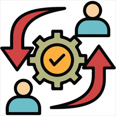 Change Management Icon – Process, Strategy, and Transition Vector EPS 10