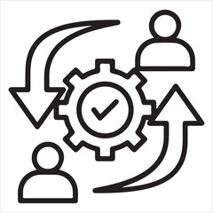 Organizational Change Management Icon – Leadership and Process Shift Vector