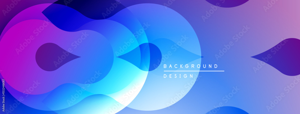 Aufkleber Abstract fluid shapes, vibrant colors blend. Modern design, smooth gradients create dynamic visual effect. Background suitable for digital projects.