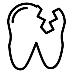 Vector Design Broken Tooth Icon Style