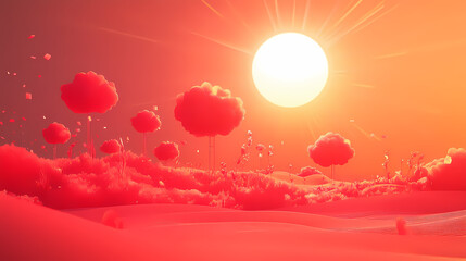 Sunrise Over a Cloud Meadow