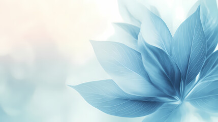 Delicate Pastel Blue Leaves in Soft Light