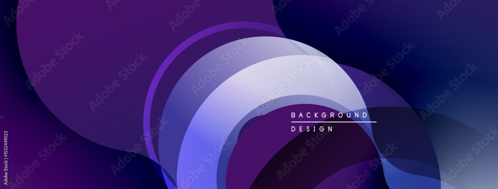 Poster abstract flowing shapes, layered purple hues create modern background. minimalist design, smooth gra