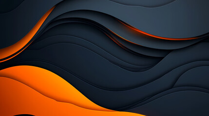 Abstract Wave Design with Orange Accents