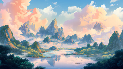 Majestic Mountain Landscape at Dawn