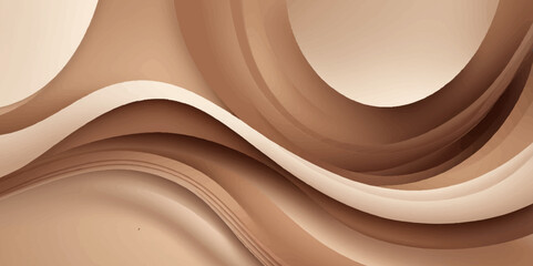 Elegant Beige 3D Abstract Flow – Soft Layered Wave Background.
