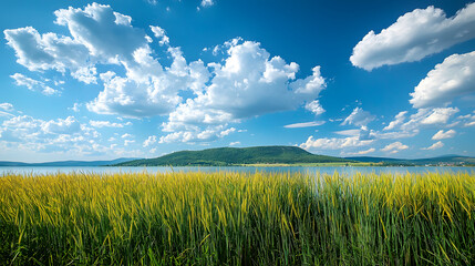 Lake Balaton in Hungary with nice clouds in summerLake Balaton in Hungary with nice clouds in summer