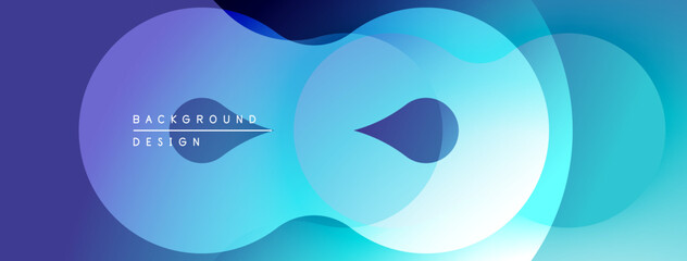 Abstract fluid shapes overlap, creating dynamic blue purple gradient background. Modern design element for digital projects.