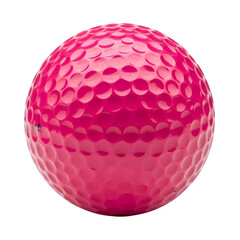 Vibrant Pink Golf Ball Closeup Studio Shot Perfect for Sports Websites or Golfing Themed Designs, transparent background