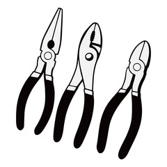 silhouette image of a screwdriver on a white background