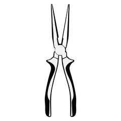 silhouette image of a screwdriver on a white background