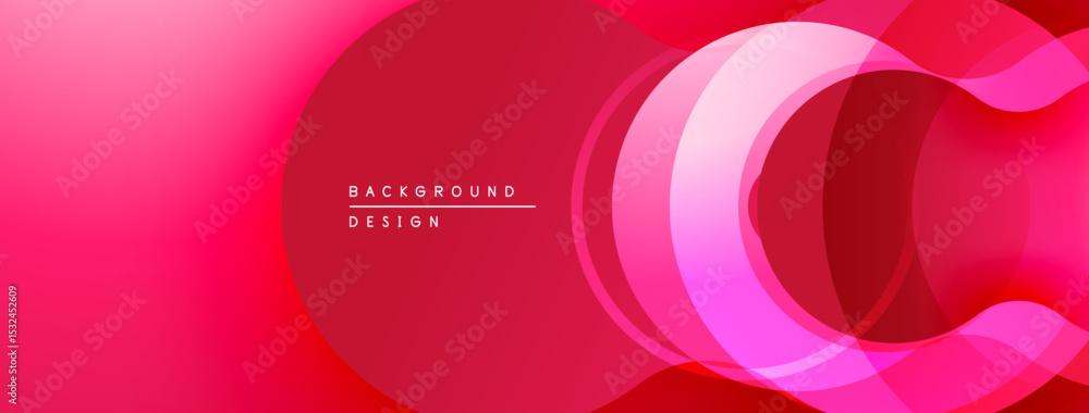Poster Abstract pink design. Overlapping layers create dynamic visual effect. Smooth gradients, modern aesthetic. Background suitable for digital projects.
