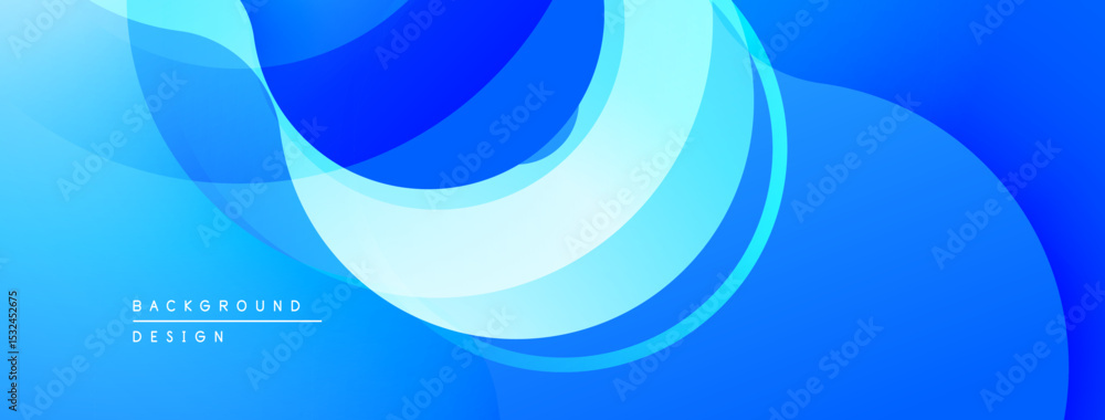 Poster Abstract blue background. Smooth flowing shapes create dynamic visual effect. Modern design suitable for digital projects.