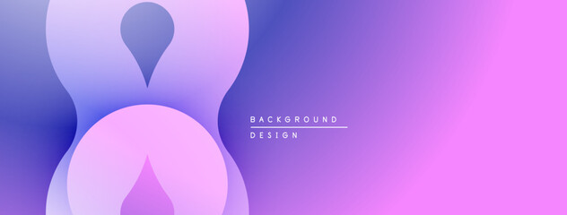 Abstract gradient shapes form flowing design. Purple, pink hues create modern background. Minimalist aesthetic, smooth transitions visible.