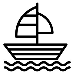 Vector Design Sailing Boat Icon Style