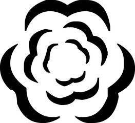 Black and white rose vector illustration, ideal for tattoos, logos, or elegant graphic design.