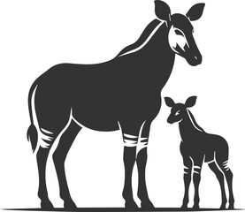 Okapi vector animal silhouette drawing