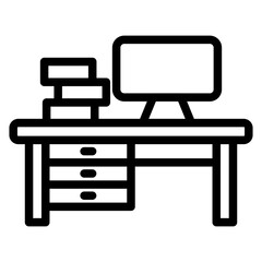 Vector Design Computer Table Icon Style