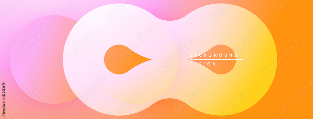Poster abstract shapes blend, creating soft gradients. warm colors dominate design, evoking modern aestheti