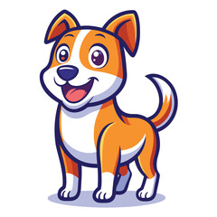 Happy cartoon puppy dog illustration mascot design