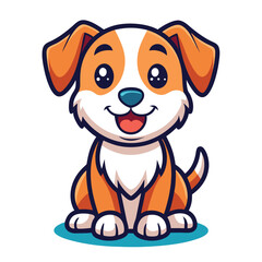 Adorable cartoon puppy dog sitting illustration
