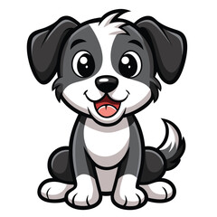 Adorable cartoon puppy sitting happy dog pet animal
