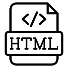 Vector Design HTML File Icon Style