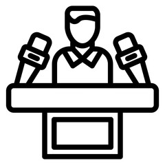 Vector Design Press Conference Icon Style