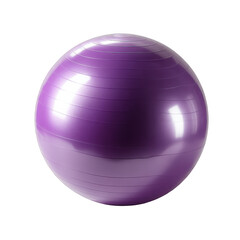 Obraz premium A close up shot of a purple exercise ball with horizontal lines on a transparent isolated background