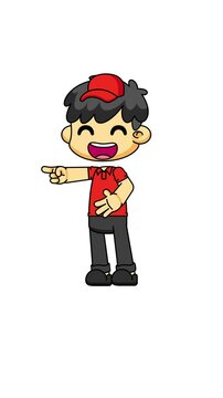 Courier Character Laughing Animation, Joyful Cartoon Style with Clean 4K Greenscreen Version