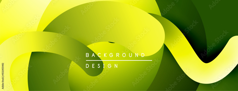 Aufkleber abstract fluid shapes, vibrant yellowgreen gradient. modern design, smooth curves create dynamic com