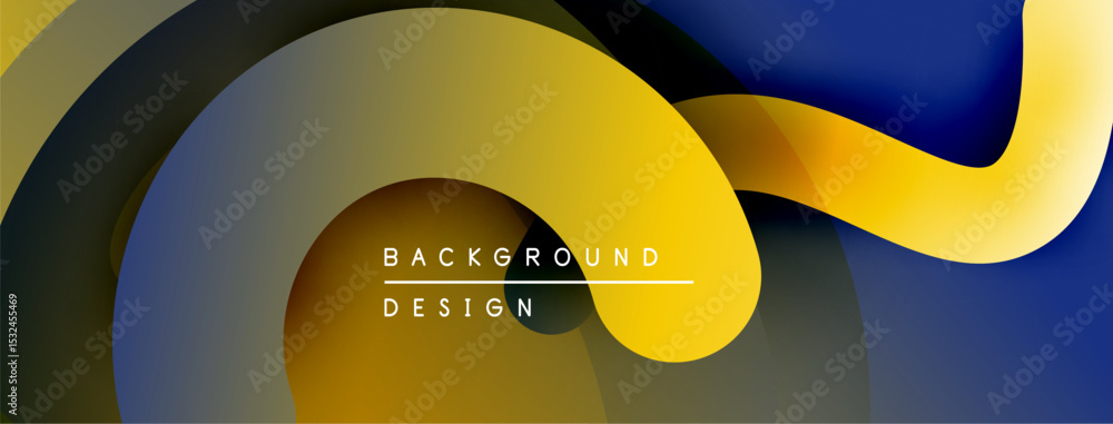 Poster Abstract flowing shapes, vibrant colors, modern design. Gradient layers create dynamic visual texture. Smooth curves suggest movement.
