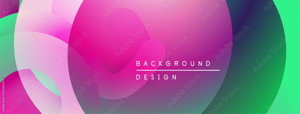 Aufkleber abstract vibrant background. overlapping shapes create smooth color gradients. pink, purple, green h