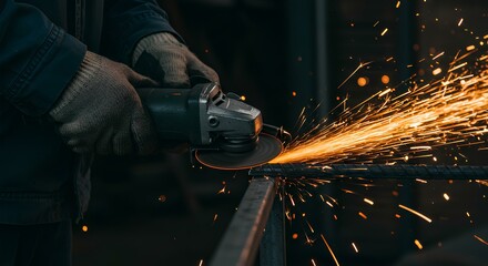 sparks from a grinder	