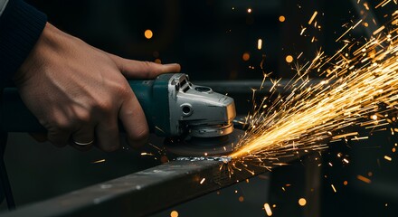 sparks from a grinder	