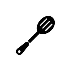 Slotted spoon vector icon flat clean isolated style