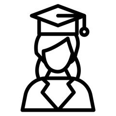 Female Graduate Icon Style