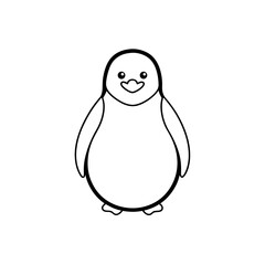 Chubby penguin vector art smiling flat cartoon design