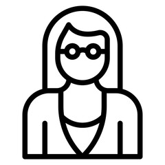 Female Professor Icon Style