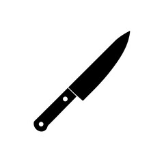 Black kitchen knife silhouette vector icon clean design