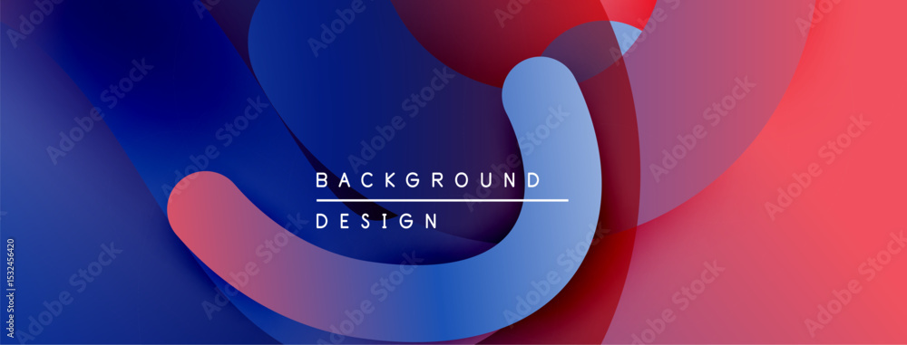 Poster Abstract fluid shapes, vibrant colors, modern design. Gradient blends create dynamic visual experience. Background element.