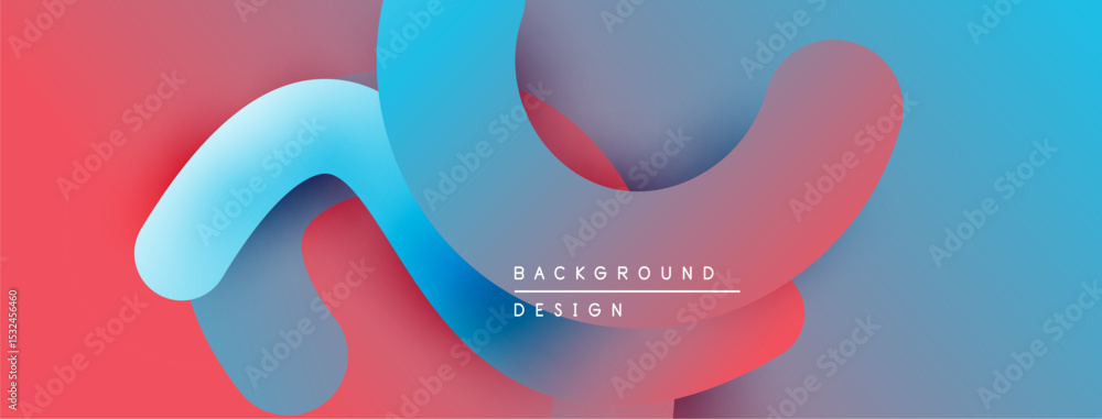 Poster abstract fluid shapes overlap, creating vibrant color gradients. red, blue, purple hues blend smooth